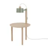 DIZY Design Tables De Chevet Table De Chevet Avec Lampe En Chêne Et Métal Vert -SURMATELAS Soldes table de chevet avec lampe en chene et metal vert 5