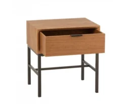 Meubles & Design Tables De Chevet Table De Chevet Avec Tiroir En Bois Et Métal -SURMATELAS Soldes table de chevet avec tiroir en bois et metal 3