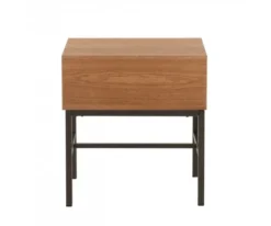 Meubles & Design Tables De Chevet Table De Chevet Avec Tiroir En Bois Et Métal -SURMATELAS Soldes table de chevet avec tiroir en bois et metal 4