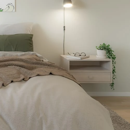 WOODEK Tables De Chevet Table De Chevet Avec Tiroir En Bouleau Blanc 5 WOODEK Tables De Chevet Table De Chevet Avec Tiroir En Bouleau Blanc â Image 3