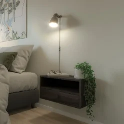 WOODEK Tables De Chevet Table De Chevet Avec Tiroir En Bouleau Noir -SURMATELAS Soldes table de chevet avec tiroir en bouleau noir 2