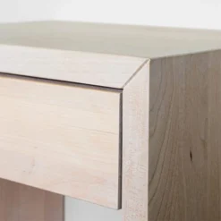 WOODEK Tables De Chevet Table De Chevet Avec Tiroir En Hêtre Blanc -SURMATELAS Soldes table de chevet avec tiroir en hetre blanc 2