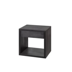 WOODEK Tables De Chevet Table De Chevet Avec Tiroir En Hêtre Noir -SURMATELAS Soldes table de chevet avec tiroir en hetre noir 2