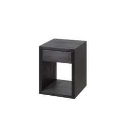 WOODEK Tables De Chevet Table De Chevet Avec Tiroir En Hêtre Noir Petit -SURMATELAS Soldes table de chevet avec tiroir en hetre noir petit 2