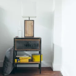 Maisons Du Monde Tables De Chevet Table De Chevet Avec Tiroir En Métal Noire L 45 Cm -SURMATELAS Soldes table de chevet avec tiroir en metal noire l 45 cm 1000 5 8 115792 2