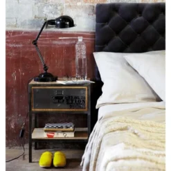 Maisons Du Monde Tables De Chevet Table De Chevet Avec Tiroir En Métal Noire L 45 Cm -SURMATELAS Soldes table de chevet avec tiroir en metal noire l 45 cm 1000 5 8 115792 6