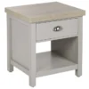 Beliani Tables De Chevet Table De Chevet Avec Tiroir Gris Et Effet Bois Clair -SURMATELAS Soldes table de chevet avec tiroir gris et effet bois clair