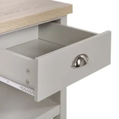 Beliani Tables De Chevet Table De Chevet Avec Tiroir Gris Et Effet Bois Clair -SURMATELAS Soldes table de chevet avec tiroir gris et effet bois clair 5