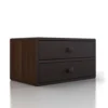 WOODEK Tables De Chevet Table De Chevet Avec Tiroirs En Hêtre Noyer -SURMATELAS Soldes table de chevet avec tiroirs en hetre noyer