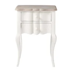 Maisons Du Monde Tables De Chevet Table De Chevet Avec Tiroirs En Manguier Blanche L 48 Cm