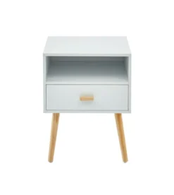 Baita Tables De Chevet Table De Chevet Blanc 1 Tiroir 40cm
