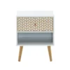 Baita Tables De Chevet Table De Chevet Blanc Et Effet Chêne 1 Tiroir 40cm -SURMATELAS Soldes table de chevet blanc et effet chene 1 tiroir 40cm