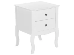 Beliani Tables De Chevet Table De Chevet Blanche 2 Tiroirs