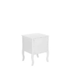 Beliani Tables De Chevet Table De Chevet Blanche 2 Tiroirs -SURMATELAS Soldes table de chevet blanche 2 tiroirs 3