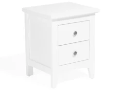 Beliani Tables De Chevet Table De Chevet Blanche à 2 Tiroirs