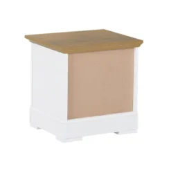 Beliani Tables De Chevet Table De Chevet Blanche Et Effet Bois De Chêne -SURMATELAS Soldes table de chevet blanche et effet bois de chene 3