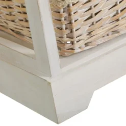 Wadiga Tables De Chevet Table De Chevet Bois 1 Tiroir + 3 Paniers 40x29x73cm -SURMATELAS Soldes table de chevet bois 1 tiroir 3 paniers 40x29x73cm 2