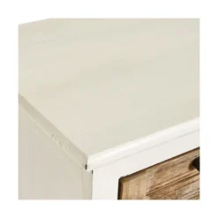 Wadiga Tables De Chevet Table De Chevet Bois Blanc Et Bois Cérusé 40x29x74cm -SURMATELAS Soldes table de chevet bois blanc et bois ceruse 40x29x74cm 2