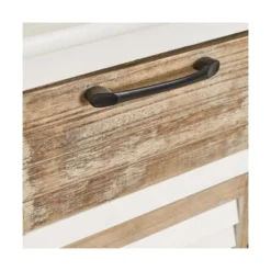 Wadiga Tables De Chevet Table De Chevet Bois Blanc Et Bois Cérusé 40x29x74cm -SURMATELAS Soldes table de chevet bois blanc et bois ceruse 40x29x74cm 5