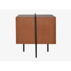 Artecosy Tables De Chevet Table De Chevet Bois Et Métal Noyer -SURMATELAS Soldes table de chevet bois et metal noyer 4