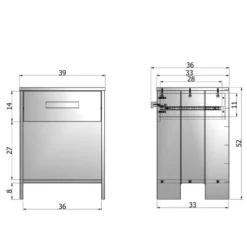 Woood Tables De Chevet Table De Chevet Bois Fsc Gris Anthracite -SURMATELAS Soldes table de chevet bois fsc gris anthracite 3