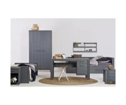 Woood Tables De Chevet Table De Chevet Bois Fsc Gris Anthracite -SURMATELAS Soldes table de chevet bois fsc gris anthracite 5