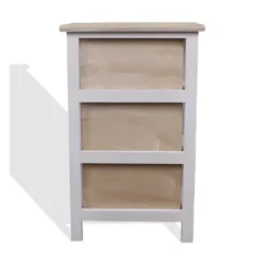 Mobili Rebecca Tables De Chevet Table De Chevet Coeur Avec 3 Tiroirs En Bois Blanc Et Beige -SURMATELAS Soldes table de chevet coeur avec 3 tiroirs en bois blanc et beige 5