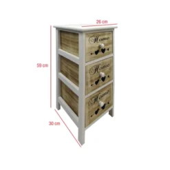 Mobili Rebecca Tables De Chevet Table De Chevet Coeur Home 3 Tiroirs En Bois Marron Et Blanc -SURMATELAS Soldes table de chevet coeur home 3 tiroirs en bois marron et blanc 2