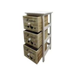 Mobili Rebecca Tables De Chevet Table De Chevet Coeur Home 3 Tiroirs En Bois Marron Et Blanc -SURMATELAS Soldes table de chevet coeur home 3 tiroirs en bois marron et blanc 4