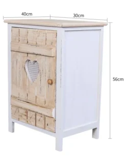 Mobili Rebecca Tables De Chevet Table De Chevet Coeurs Avec 1 Porte En Bois Blanc Et Beige -SURMATELAS Soldes table de chevet coeurs avec 1 porte en bois blanc et beige 2