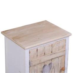 Mobili Rebecca Tables De Chevet Table De Chevet Coeurs Avec 1 Porte En Bois Blanc Et Beige -SURMATELAS Soldes table de chevet coeurs avec 1 porte en bois blanc et beige 4