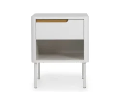 Meubles & Design Tables De Chevet Table De Chevet Contemporaine Avec Tiroir Blanc -SURMATELAS Soldes table de chevet contemporaine avec tiroir blanc 1