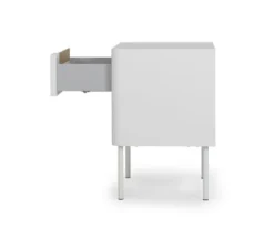 Meubles & Design Tables De Chevet Table De Chevet Contemporaine Avec Tiroir Blanc -SURMATELAS Soldes table de chevet contemporaine avec tiroir blanc 4