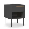 Meubles & Design Tables De Chevet Table De Chevet Contemporaine Avec Tiroir Gris -SURMATELAS Soldes table de chevet contemporaine avec tiroir gris