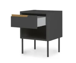 Meubles & Design Tables De Chevet Table De Chevet Contemporaine Avec Tiroir Gris -SURMATELAS Soldes table de chevet contemporaine avec tiroir gris 4