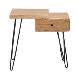 Terre De Nuit Tables De Chevet Table De Chevet Côté Gauche 1 Tiroir 1 Plateau Bois Foncé Naturel -SURMATELAS Soldes table de chevet cote gauche 1 tiroir 1 plateau bois fonce naturel 2