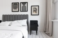 RNT By Really Nice Things Tables De Chevet Table De Chevet De Bois De Pin Massif Couleur Noir Droit -SURMATELAS Soldes table de chevet de bois de pin massif couleur noir droit 5