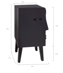 RNT By Really Nice Things Tables De Chevet Table De Chevet De Bois De Pin Massif Couleur Noir Gauche -SURMATELAS Soldes table de chevet de bois de pin massif couleur noir gauche 4