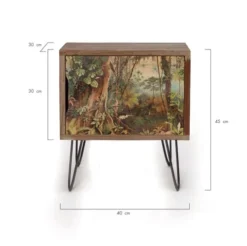 RNT By Really Nice Things Tables De Chevet Table De Chevet De Pin Avec Pieds Métalliques Avec Imprimé Sabana. -SURMATELAS Soldes table de chevet de pin avec pieds metalliques avec imprime sabana 2