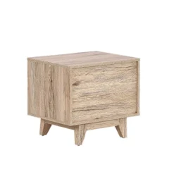 Beliani Tables De Chevet Table De Chevet Effet Bois Clair Noir -SURMATELAS Soldes table de chevet effet bois clair noir 4