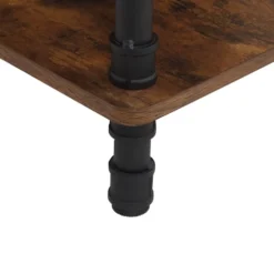 Beliani Tables De Chevet Table De Chevet Effet Bois Foncé Et Noire -SURMATELAS Soldes table de chevet effet bois fonce et noire 3