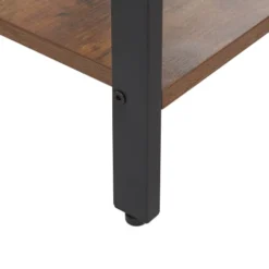 Beliani Tables De Chevet Table De Chevet Effet Bois Foncé Et Noire Avec Tiroir -SURMATELAS Soldes table de chevet effet bois fonce et noire avec tiroir 4