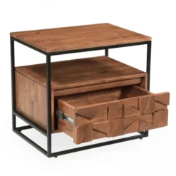 Oviala Tables De Chevet Table De Chevet En Acacia Massif -SURMATELAS Soldes table de chevet en acacia massif 2