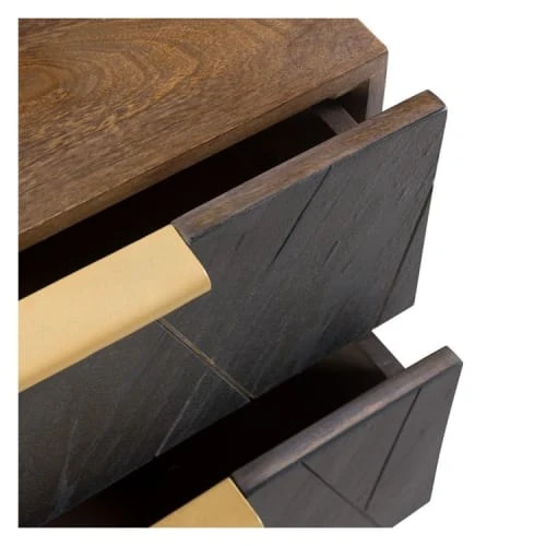 Rendez Vous Déco Tables De Chevet Table De Chevet En Ardoise, Métal Et Bois, 2 Tiroirs 6 Rendez Vous Déco Tables De Chevet Table De Chevet En Ardoise, Métal Et Bois, 2 Tiroirs – Image 4