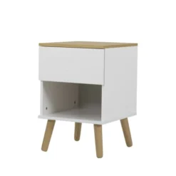 Tenzo Tables De Chevet Table De Chevet En Bois 1 Tiroir Blanc -SURMATELAS Soldes table de chevet en bois 1 tiroir blanc 2