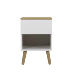 Tenzo Tables De Chevet Table De Chevet En Bois 1 Tiroir Blanc