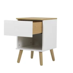 Tenzo Tables De Chevet Table De Chevet En Bois 1 Tiroir Blanc -SURMATELAS Soldes table de chevet en bois 1 tiroir blanc 5