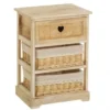Wadiga Tables De Chevet Table De Chevet En Bois 1 Tiroir Et 2 Paniers H58cm -SURMATELAS Soldes table de chevet en bois 1 tiroir et 2 paniers h58cm