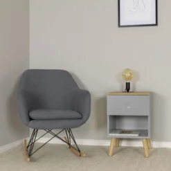 Tenzo Tables De Chevet Table De Chevet En Bois 1 Tiroir Gris Clair -SURMATELAS Soldes table de chevet en bois 1 tiroir gris clair 1