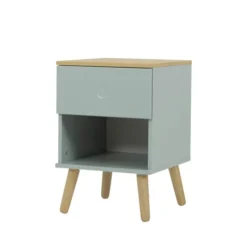 Tenzo Tables De Chevet Table De Chevet En Bois 1 Tiroir Vert D'eau -SURMATELAS Soldes table de chevet en bois 1 tiroir vert d eau 2